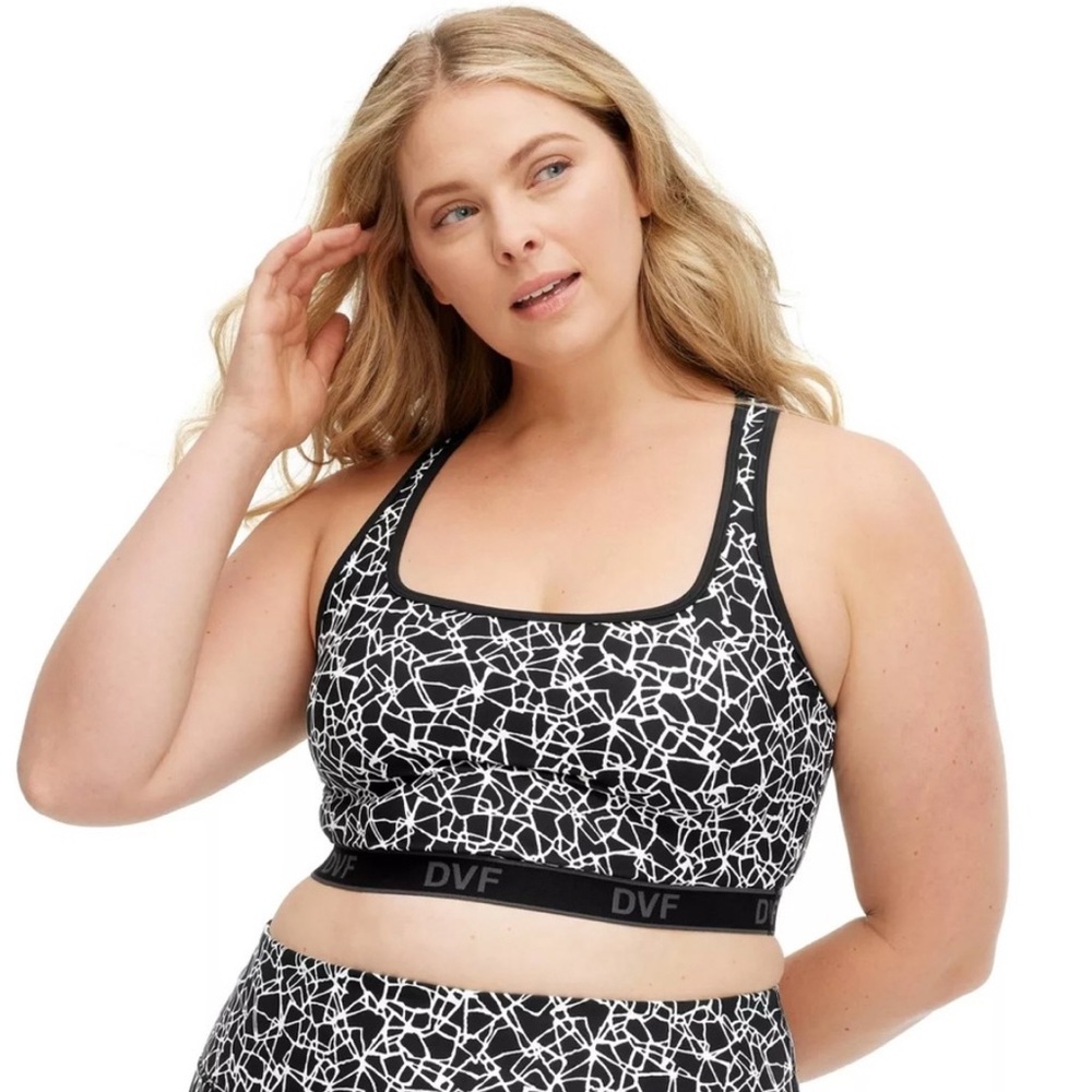 DVF for Target Racerback Crackled Glass Sports Bra Size 3X Diane Von Furstenburg
